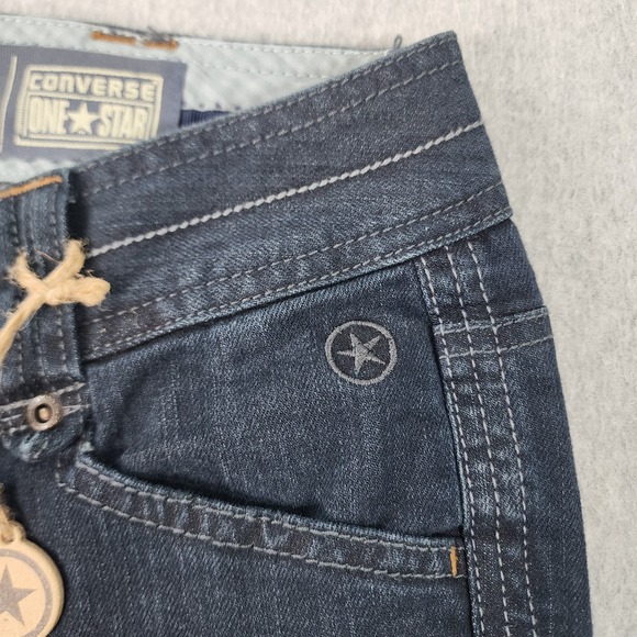 Converse One Star Bootcut Jeans Womens 6 Blue Dark Wash Mid Rise Denim 30x33 - Picture 6 of 16